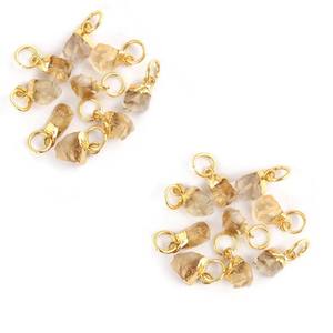 Novembre pierre de naissance Citrine pendentif breloque 925 argent Sterling or galvanisé pierre précieuse brute à la main bijoux délicats pour les femmes - Product Image 1