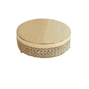 Support à gâteau en aluminium gaufré doré de la meilleure qualité pour les mariages et les fêtes Support à gâteau en métal décoratif supérieur - Product Image 5