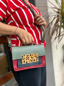 Sac à bandoulière en cuir de fourrure imprimé animal recyclé de style occidental Sac à main en cuir de haute qualité Sac à bandoulière latéral coloré pour femmes - Product Image 2