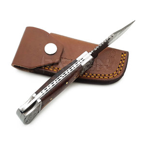 Lame en acier inoxydable damas de haute qualité couteau de poche pliant manche en bois pour Camping en plein air chasse personnalisable OEM bricolage - Product Image 3