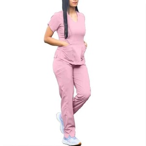 Uniformes médicaux personnalisés pour femmes vente en gros infirmière gommages clinique vêtements de travail toile tissu pour l'hôpital et les milieux de soins - Product Image 5