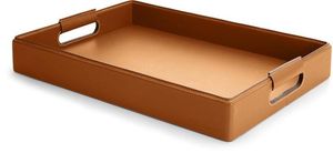 Wholesale Eco-Friendly Luxury Serving Tray Natural Leather Woven Bamboo Handle Premium Leather Tray Bamboo for Serving - Product Image 6