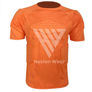 Custom Made Football Sports Protection Wear <b>Padded</b> Rash Guards Wholesale Cheap Price High Performance MMA Rash Guard - Product Image 4