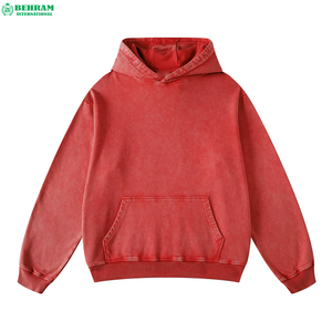Sweat à capuche unisexe oversize 500 GSM en molleton de coton bouclette respirant et écologique, style streetwear vintage pour l'hiver - Product Image 1