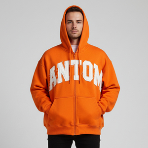 Vêtements de rue personnalisés en gros pour fabricants, 370 g/m², poids lourd, design personnalisé, effet délavé au soleil, coupe ample, couleur unie, numérique, pour hommes - Product Image 4