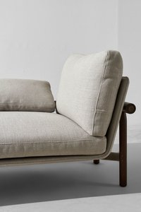 Erlya Modern Daybed for Indoor and Outdoor Solid Teak Wood with Waterproof <b>Cushions</b> Walnut Finish for Hotels and Living Rooms - Product Image 4