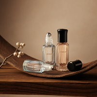 Flacon roll-on en verre anti-fuite : Flacon roll-on en verre rose unique pour huiles essentielles et parfums, offre OBM