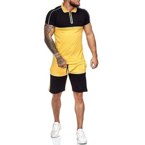 Fabrication de logo personnalisé vente en gros ensemble de shorts grande taille pour hommes ensemble de shorts et de chemises d'été vierges de fitness surdimensionnés pour hommes - Product Image 1