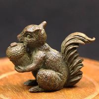 Escultura de Animal en Latón con Acabado Antiguo, Estilo Art Deco y Pop Art, Figura Hecha a Mano, Decoración para Cumpleaños, Oficina o Sala de Estar