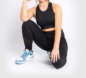 A granel cintura alta suave apretado Control de barriga para mujer Fitness personalizado 23 colores negro Yoga Leggings para niñas - Product Image 6