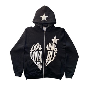 Sweat à capuche homme personnalisé, coupe ample, 450 g/m², impression numérique hiver, effet vieilli, délavé à l'acide, avec appliqué strass - Product Image 5