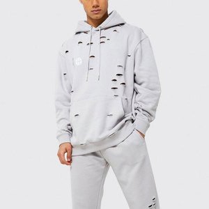 Sudadera con capucha con bordado desgastado de muestra gratis para ropa de calle de invierno para hombre - Product Image 4