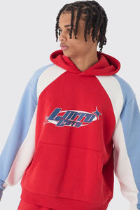 Survêtement évasé 100% coton avec logo personnalisé pantalon empilé et ensemble de sweat à capuche à épaules tombantes pour hommes - Product Image 3