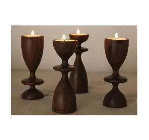 100% Natural Finished Premium Quality Vintage Natural <b>Wood</b> Candle <b>Holders</b> Farm House Decorative <b>Wood</b> Candle Stand Pillar - Product Image 4
