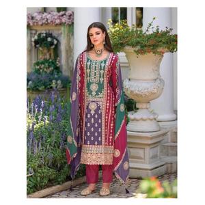 Ropa india y pakistaní, último traje de Salwar bordado de diseñador indio para mujer, fiesta de boda, venta al por mayor en EE. UU., Exportación de Surat - Product Image 1