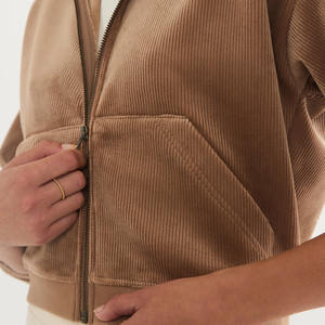 Sweat à capuche personnalisé pour femmes Sweat à capuche décontracté pour femmes Sweatshirts à capuche courts avec fermeture éclair pour femmes - Product Image 3