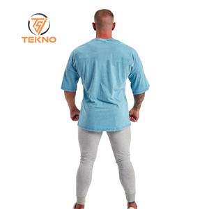 Wholesale 100% Cotton O-Neck <b>Tshirts</b> Unisex Oversized 220G Heavyweight Custom Printed <b>Men's</b> Clothing <b>Long</b> Bamboo Material Design - Product Image 2