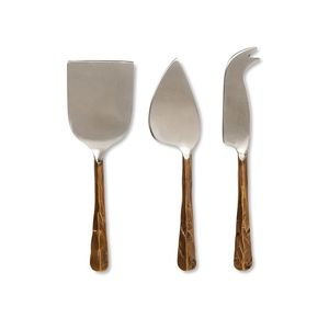 Couteau à beurre et à fromage en acier inoxydable au design moderne pour la cuisine à domicile, manche en résine, finition plaquée or, écologique, idéal pour les mariages - Product Image 4