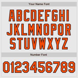 Personnalisé Blanc Noir Pinstripe Orange-Noir Authentique Maillot de Baseball Manches Raglan - Product Image 6