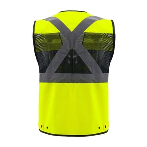 Fabricación de logotipo personalizado, ropa de trabajo de alta visibilidad, chaleco de trabajador de la construcción, chaqueta de seguridad, chaleco de seguridad reflectante AMARILLO - Product Image 3