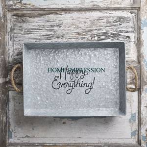 Conception personnalisée Plateau de service galvanisé fait à la main plaqué avec poignée en corde Plateau alimentaire galvanisé fini à 2 compartiments - Product Image 3