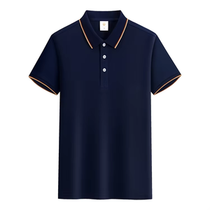 Polo clásico informal con solapa de negocios para hombre, camisa de manga corta transpirable de algodón ajustado de gama alta de media manga - Product Image 4