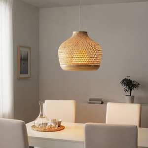 Lámpara Colgante Moderna de Bambú y Ratán, Pantalla Tejida a Mano Minimalista, Lámpara Ecológica para Hogar y Hotel - Product Image 3