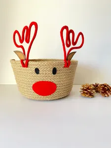 Panier de rangement en coton décor de Noël panier de rangement en corde de coton fait à la main au Viet Nam - Product Image 5