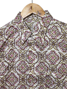 Chemise à manches longues en coton 100% multicolore de luxe pour hommes, imprimée à la main avec des motifs floraux |   Vêtements de qualité export du fabricant - Product Image 2