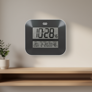 Reloj de pared multifunción con termómetro negro 27x3x23,5cm OM352000 - Product Image 3