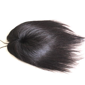 Belle topper de cheveux humains pour les femmes naturel brut attaché à la main cheveux humains os perruques droites femmes noires - Product Image 4
