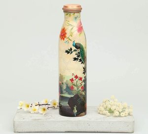 High Quality Pure Meena Printed <b>Metal</b> & Copper <b>Water</b> <b>Bottle</b> in Different Styles with Premium Packaging Made in India - Product Image 1