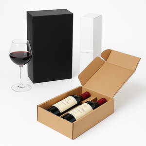 Cartons expédition affranchissement ondulé expéditeur Tube bouteille boîtes emballage en <span class=keywords><strong>carton</strong></span> vin dans des cartons de papier à vendre - Product Image 2