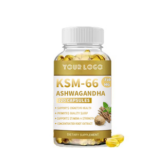 Servicio de fabricación OEM Suplemento de hierbas Extracto de raíz de Ashwagandha Cápsulas blandas Apoya la claridad mental Estamina y el refuerzo de energía - Product Image 1