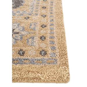 Tapis en laine noué à la main Erbe Gold 9x12 rectangulaire, motif médaillon abstrait, idéal pour couloir, entrée, chambre, fait main - Product Image 4