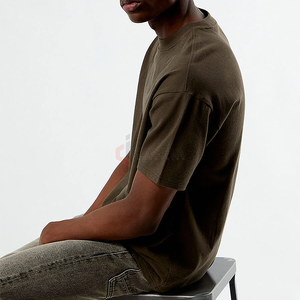 Camiseta de gran tamaño para hombre a granel, venta al por mayor, Camiseta de algodón pesado de 300G con estampado Digital Crop Boxy Streetwear - Product Image 2