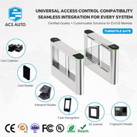 Tourniquet automatique à portail battant en acier inoxydable haute sécurité ACS AUTO avec capteur anti-collision, moteur sans balais et contrôle d'accès RFID