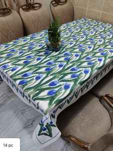 Fabriqué à la main élégant 100% coton Floral Design Rectangle nappe traditionnel Artisan main bloc imprimé à la main couverture de Table - Product Image 4