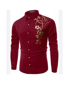 Chemises décontractées pour hommes à coupe ajustée, manches longues, double boutonnage, en satin anti-boulochage avec petite poche – Vente en gros personnalisée pour l'automne - Product Image 4