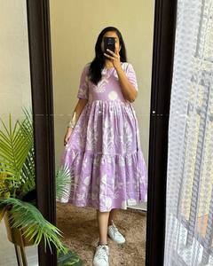 Robe une pièce en georgette imprimée en coton de créateur pour femmes Salwar en soie à manches fantaisie de style indien pour les fêtes de mariage pour adultes - Product Image 1