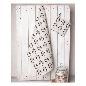 Dernier arrivage, couleur beige, serviette de cuisine ultra douce absorbante brodée en coton 45x65cm, grande assiette nettoyante pour les mains - Product Image 6