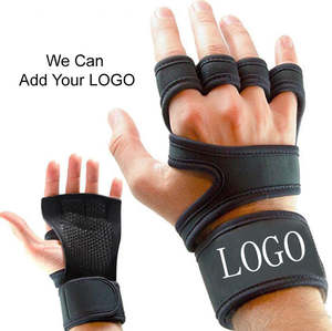 Personalizado hecho de cuero medio dedo levantamiento de pesas gimnasio Biker guantes Unisex venta al por mayor precio bajo mejor calidad - Product Image 1