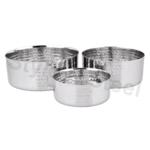 <b>stainless</b> <b>steel</b> <b>bowl</b> Hammered Straight <b>Bowl</b> Stylish Classic Design with Durable Metal Material - Product Image 1
