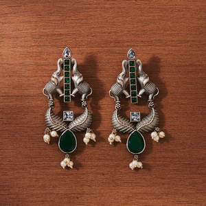 ต่างหูทันสมัยพร้อมเคลือบออกซิไดส์เครื่องประดับแฟชั่นเทียมขายส่งในอินเดีย - Product Image 3