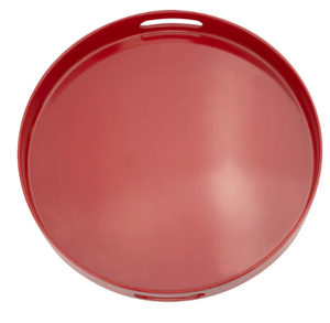 Plateau de service rond laqué de haute qualité, plusieurs couleurs, avec poignées, pour usages multiples, fabriqué au Vietnam - Product Image 2