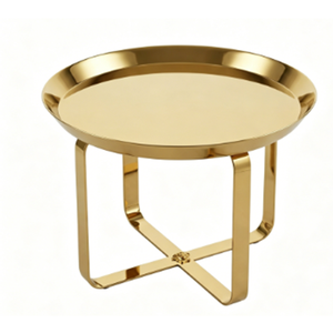 Jm Modern Gold Metal Side <b>Table</b> Round Stainless Steel Minimalist Design For Living Room Bedroom <b>Office</b> Hotel Apartment - Product Image 1