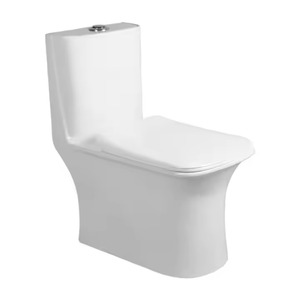 ชุดโถส้วมเซรามิกแบบชิ้นเดียวติดกับพื้นตู้เสื้อผ้าแบบตะวันตกกระทะแบนอุปกรณ์ในห้องน้ำอุปกรณ์สำหรับห้องน้ำใช้ในห้องน้ำ - Product Image 6