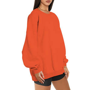 Sweat femme Sweat femme haute qualité grande taille en coton col rond personnalisé solide blanc - Product Image 4