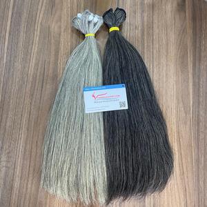 Extensión de cabello humano gris vietnamita textura recta natural trama de máquina de color oscuro y claro lista para enviar - Product Image 1