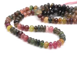 Vente chaude 8mm pastèque facettes Rondelle forme Tourmaline perles de pierres précieuses multi-Tourmaline perles de pierre en vrac fabrication de bijoux - Product Image 4